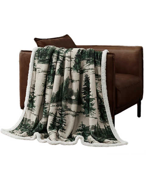 Image #1 - HiEnd Accents Joshua Campfire Sherpa Throw , White, hi-res