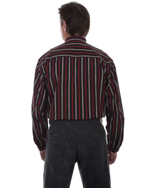 Image #2 - Rangewear by Scully Men's Black Stripe Long Sleeve Western Shirt, Black, hi-res