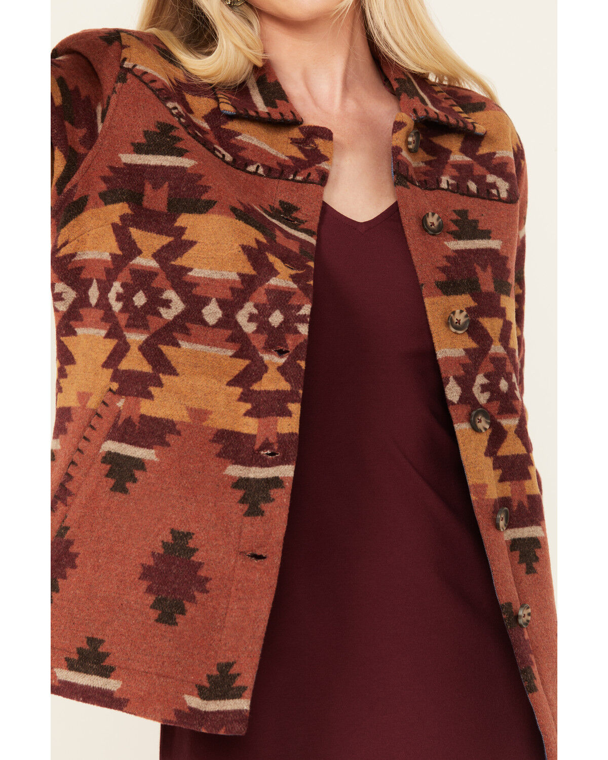 Image #3 - Idyllwind Women's Lane Southwestern Print Shacket, Pecan, hi-res