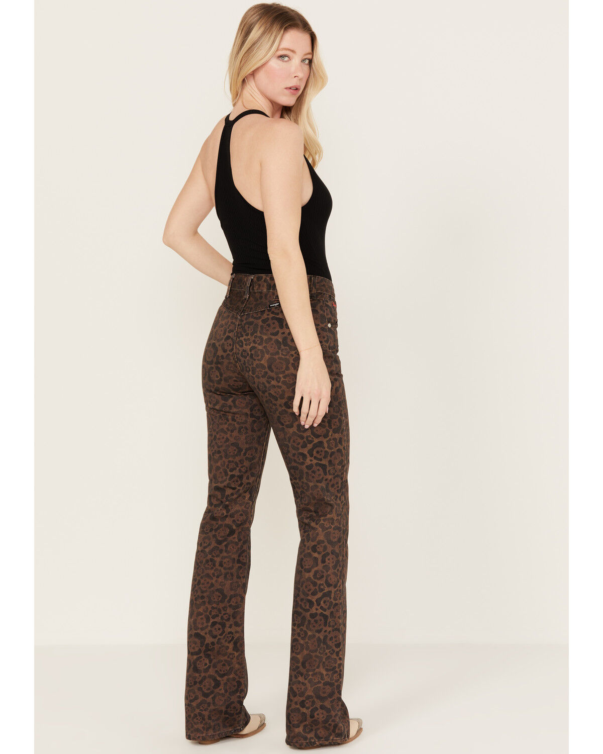 Image #3 - Wrangler X Fender Women's Leopard Print Lace-Up Denim Jeans, Brown, hi-res