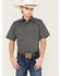 Image #1 - Panhandle Boys' Geo Print Short Sleeve Western Snap Shirt, Silver, hi-res