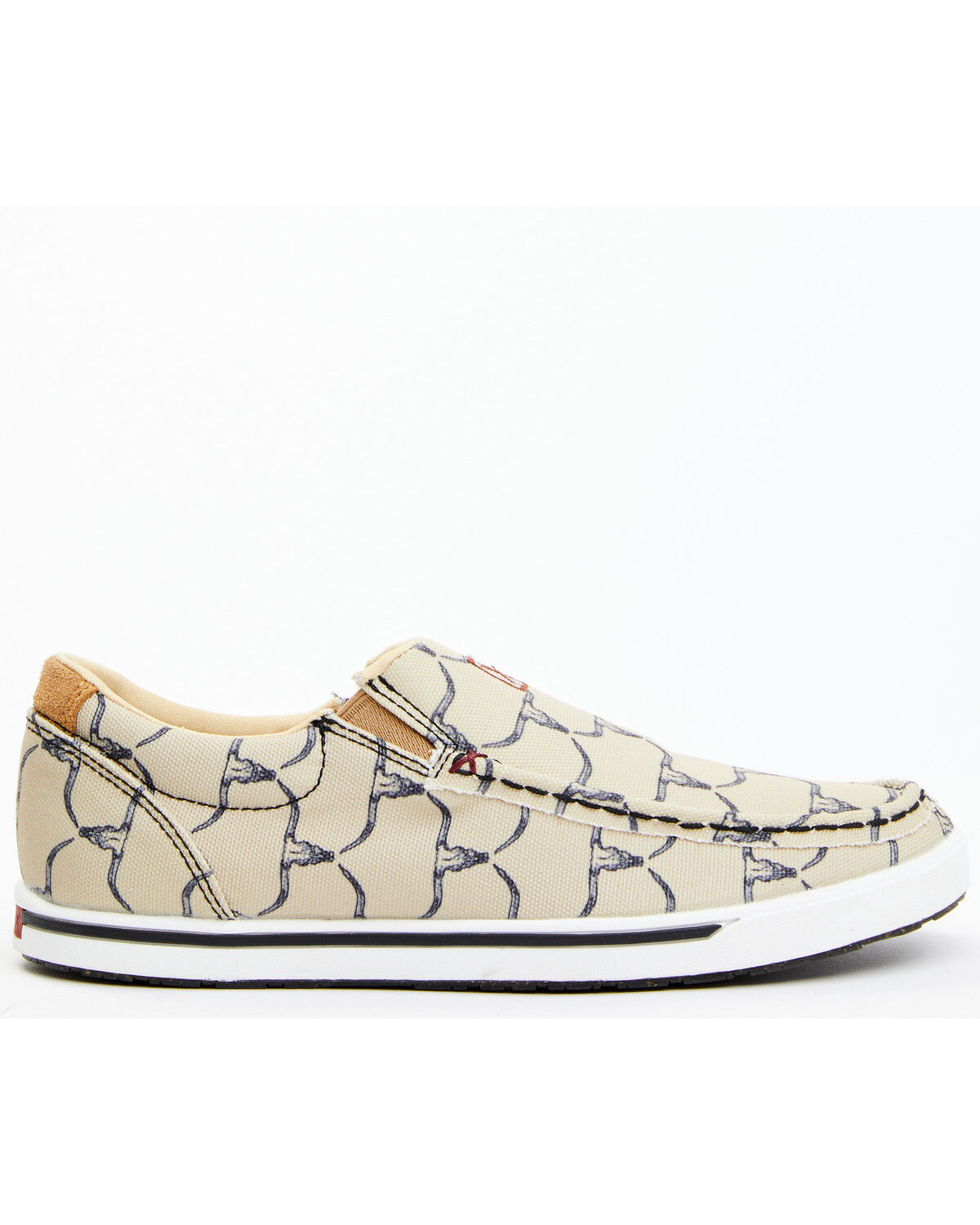 Image #2 - Twisted X Women's Steerhead Skull Print Slip-On Casual Shoe - Moc Toe, Beige/khaki, hi-res
