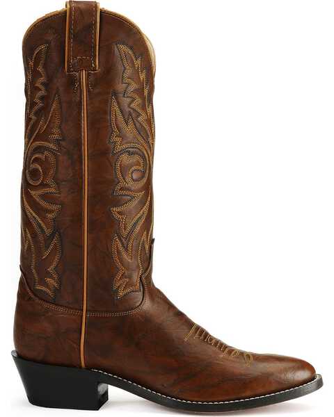 Image #2 - Justin Men's Marbled Deerlite Western Boots - Medium Toe, Chestnut, hi-res