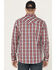 Image #4 - Cody James Men's FR Plaid Print Long Sleeve Snap Work Shirt, Red, hi-res