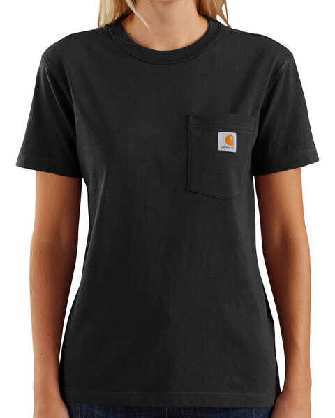 Image #2 - Carhartt Women's Workwear Short Sleeve Pocket T-Shirt, Black, hi-res