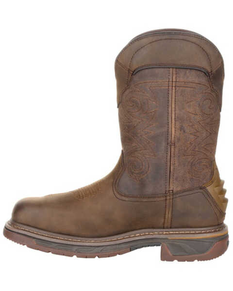 Image #3 - Rocky Men's Iron Skull Waterproof Western Work Boots - Composite Toe, Distressed Brown, hi-res