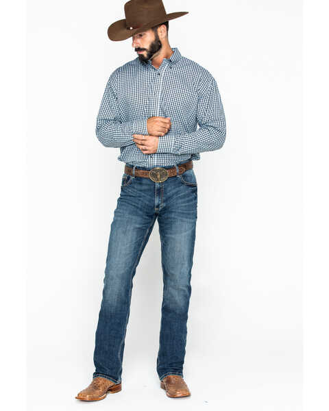 Image #6 - Wrangler Retro Men's Layton Medium Wash Low Rise Slim Bootcut Jeans, Denim, hi-res