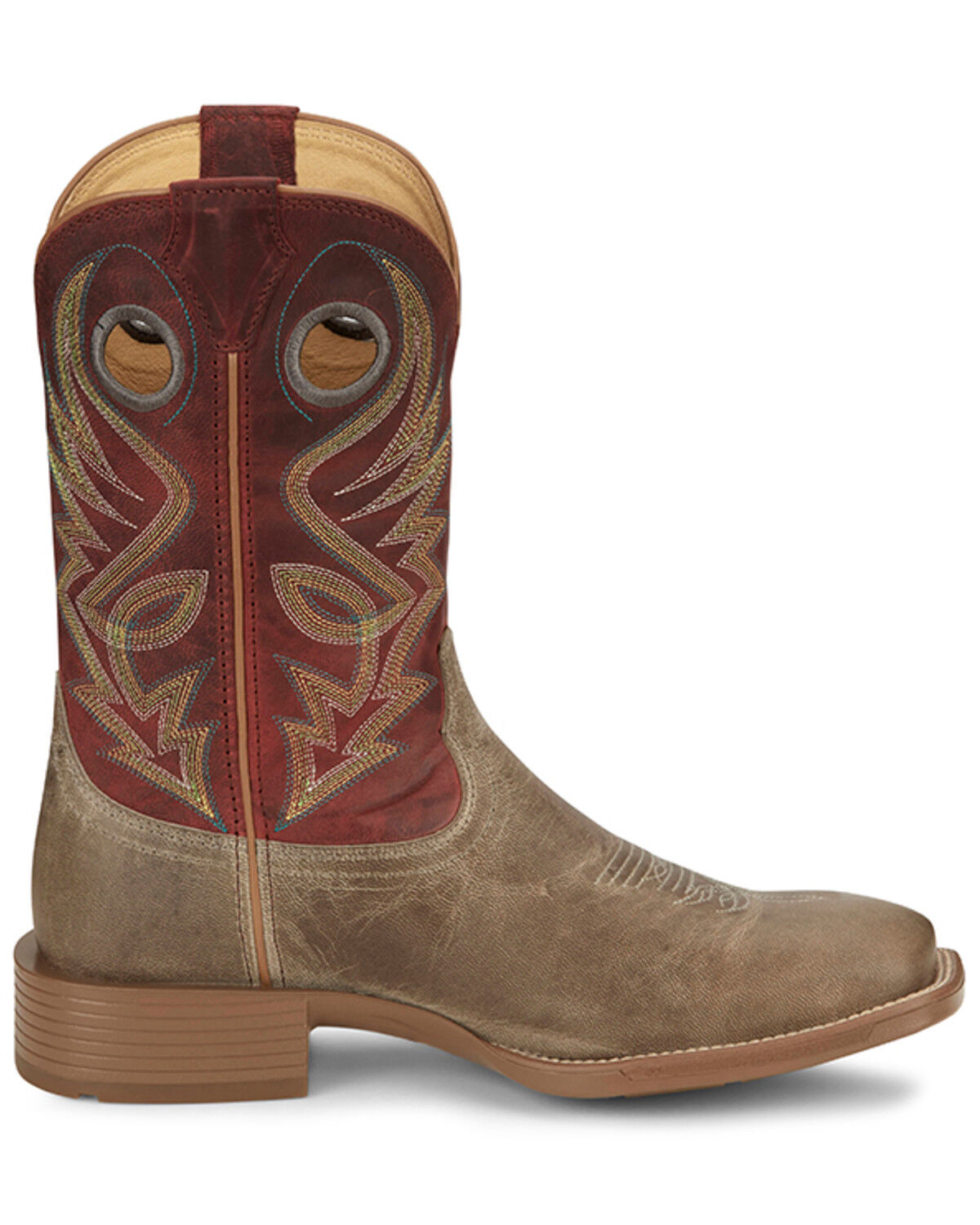 Image #2 - Justin Men's Pickett Western Boots - Broad Square Toe, Grey, hi-res