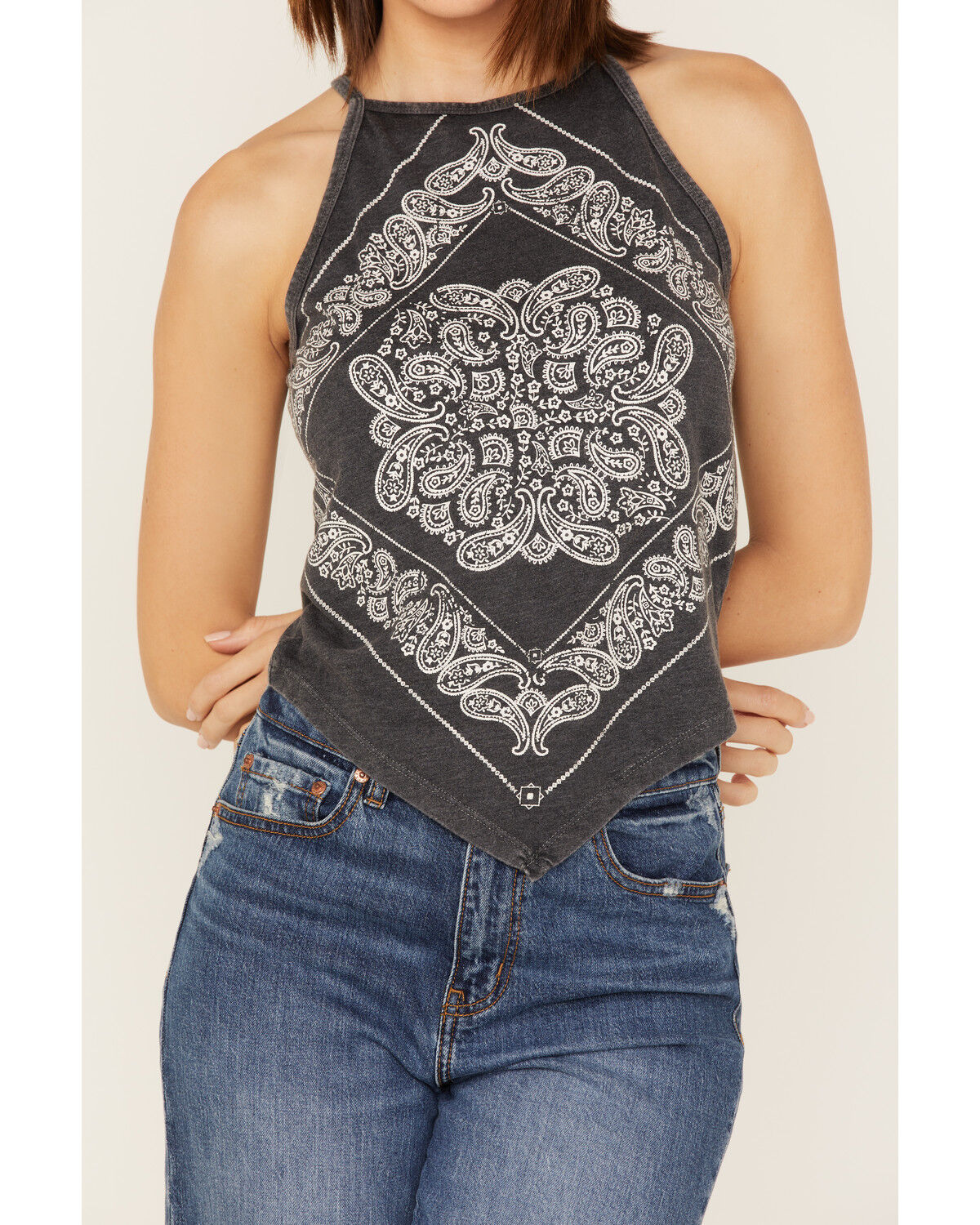 Image #3 - Rock & Roll Denim Women's Bandana Print Tank Top, Black, hi-res