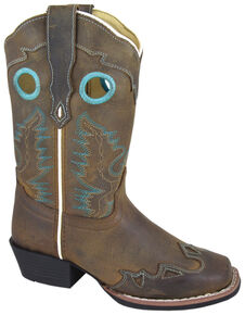 Smoky Mountain Youth Girls' Eldorado Western Boots - Square Toe, Brown, hi-res