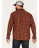 Image #4 - Moonshine Spirit Men's Burning Flame Plaid Print Long Sleeve Snap Western Flannel Shirt , Rust Copper, hi-res