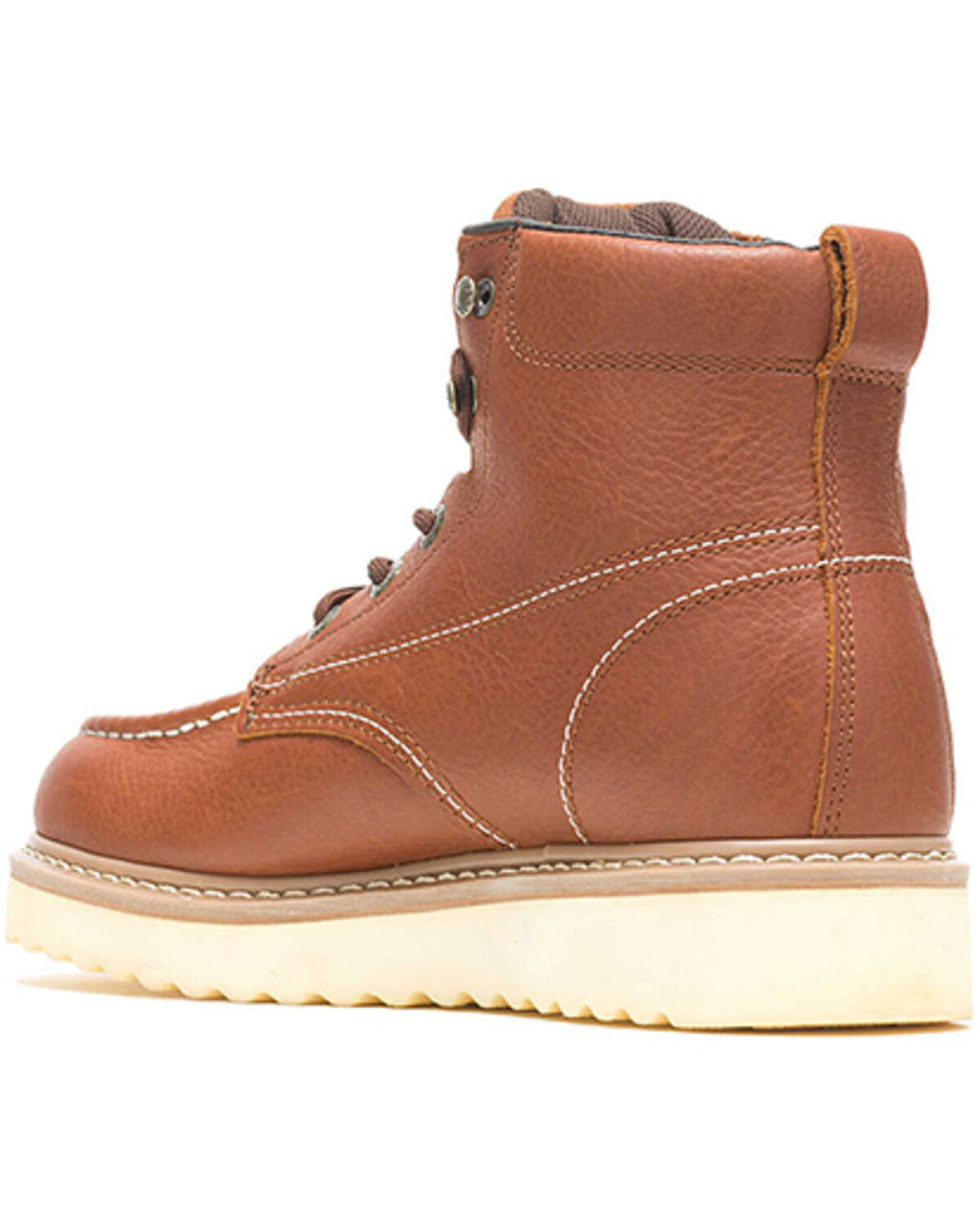 Image #3 - Wolverine Men's Moc Toe 6" Work Boots - Steel Toe, Honey, hi-res