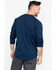 Hawx Men's Navy Logo Crew Long Sleeve Work T-Shirt - Big , Navy, hi-res