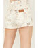 Image #4 - Wrangler Women's High Rise Sundown Printed Cowboy Stretch Denim Shorts, White, hi-res