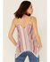 Image #4 - Cotton & Rye Women's Mixed Stripe Print Hanky Hem Tank Top, Red, hi-res