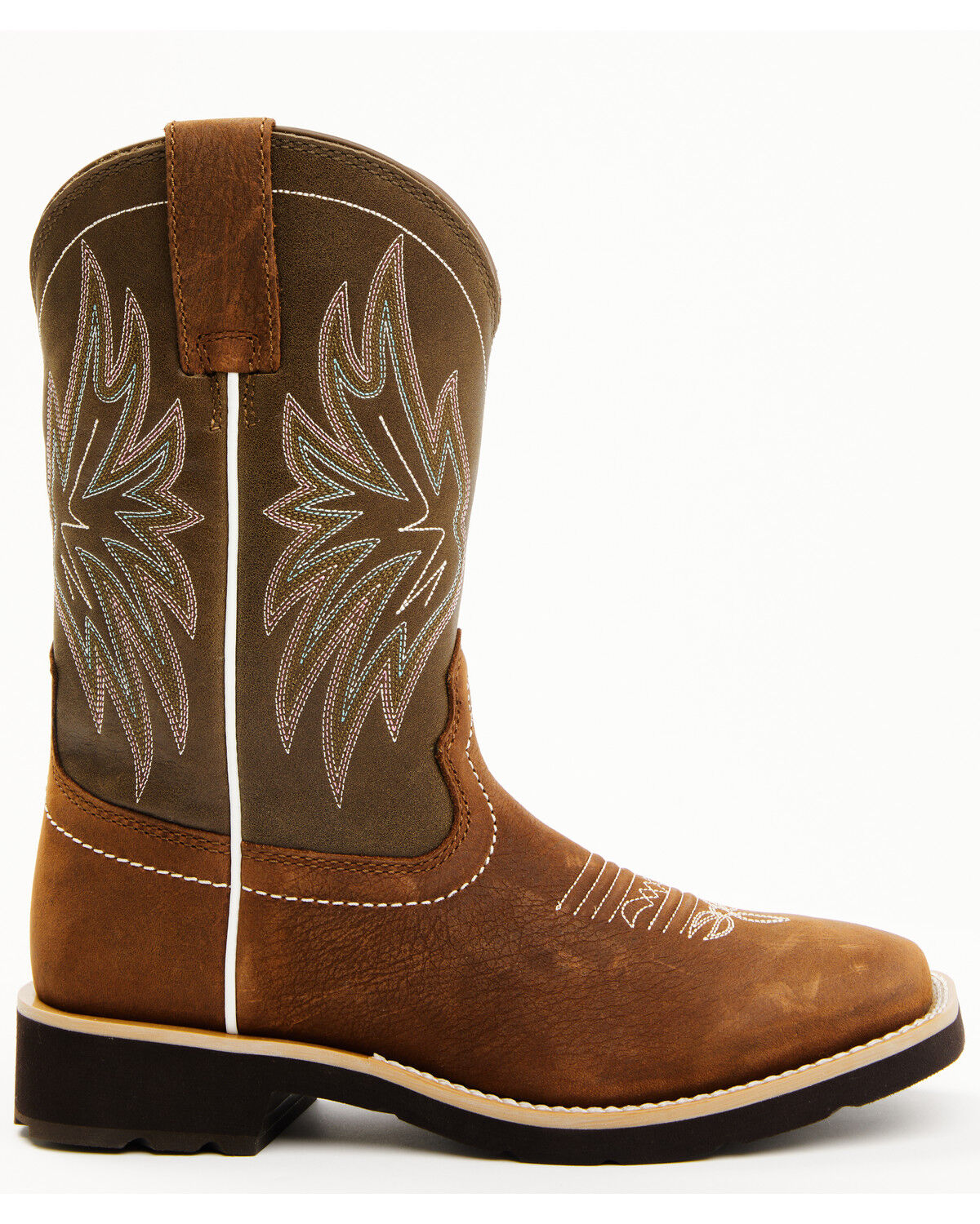 Image #2 - RANK 45® Women's Sage Western Performance Boots - Broad Square Toe, Olive, hi-res