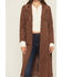 Image #2 - Shyanne Women's Faux Suede Fringe Trench Coat, Brown, hi-res