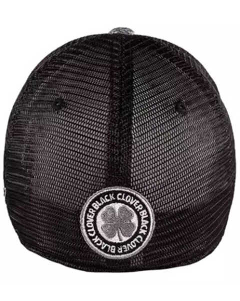 Black Clover Men's Heather Grey & Black Logo Mesh-Back Fitted Ball Cap , Heather Grey, hi-res