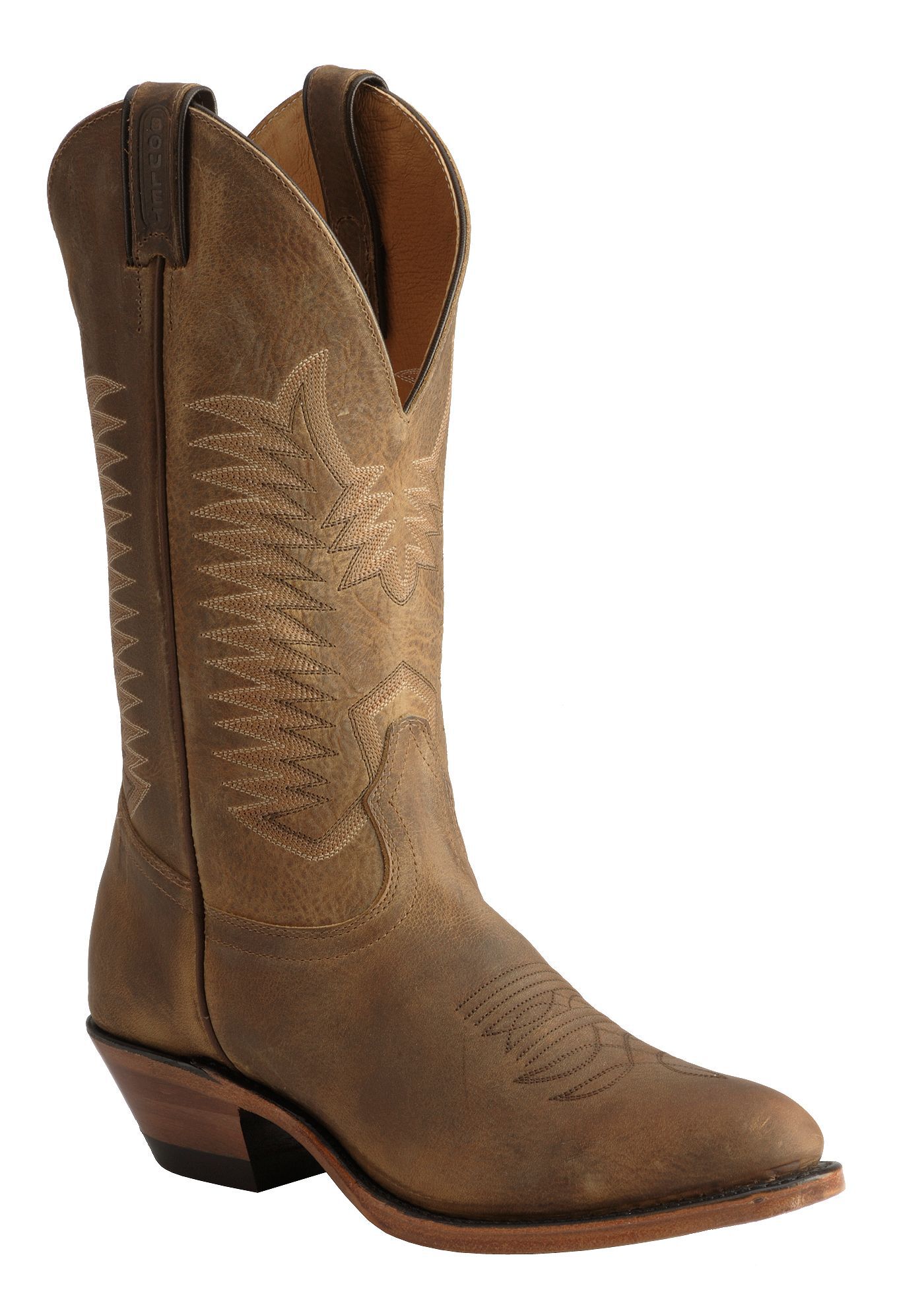 Boulet Men's Western Boots - Round Toe, Amber Brn, hi-res
