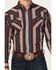 Image #3 - Ely Walker Men's Striped Long Sleeve Pearl Snap Western Shirt, Burgundy, hi-res