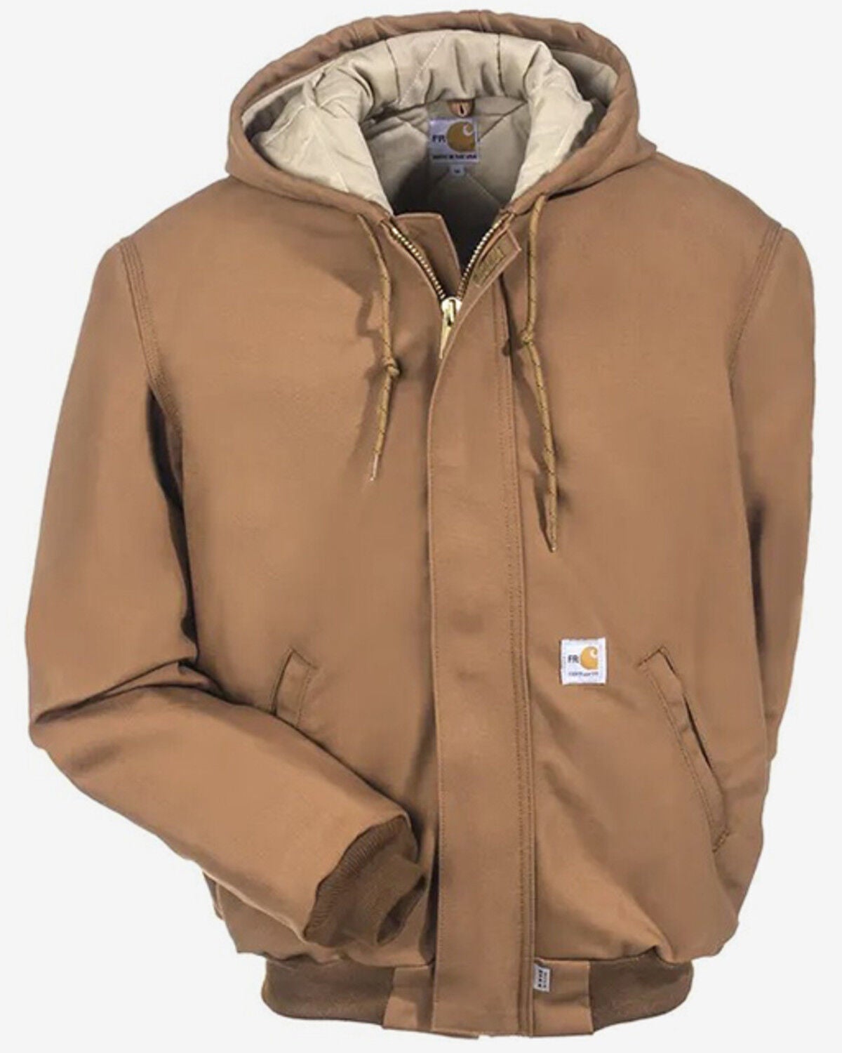 Carhartt Men's FR Duck Active Quilt Lined Jacket - Big, Brown, hi-res