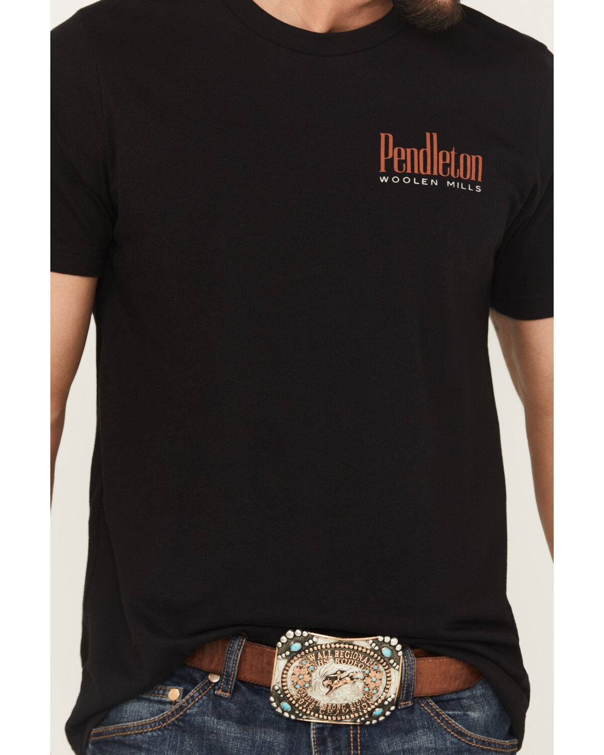 Image #4 - Pendleton Men's Boot Barn Exclusive Bison Head Short Sleeve Graphic T-Shirt, Black, hi-res