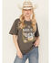 Image #1 - Bohemian Cowgirl Women's Nashville Guitar and Roses Short Sleeve Graphic Tee, Black, hi-res