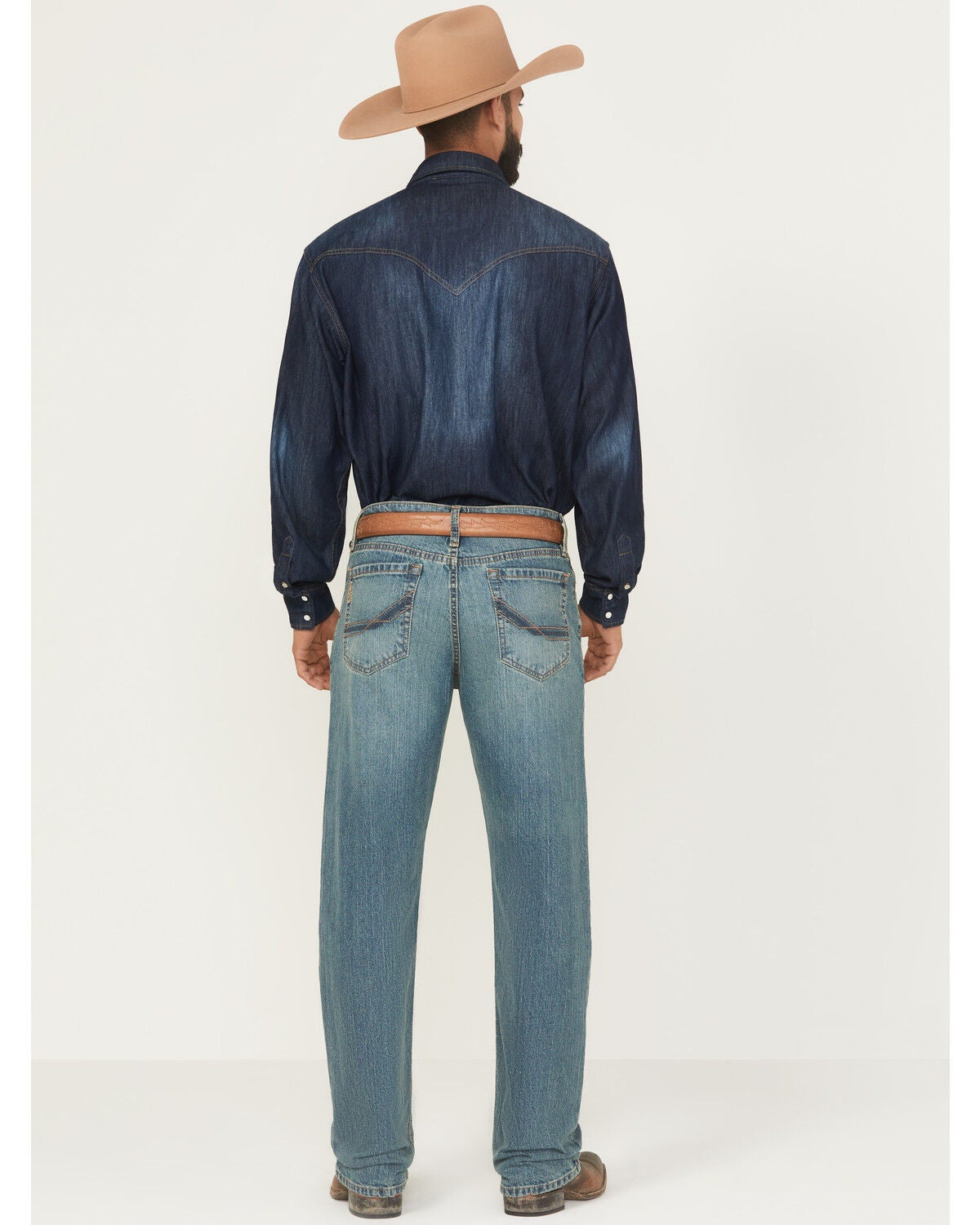 Image #3 - Cinch Men's Grant Medium Wash Relaxed Bootcut Performance Stretch Denim Jeans, Medium Wash, hi-res