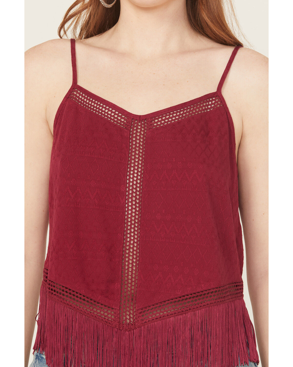 Image #4 - Idyllwind Women's Briarwick Jacquard Tank Top, Maroon, hi-res