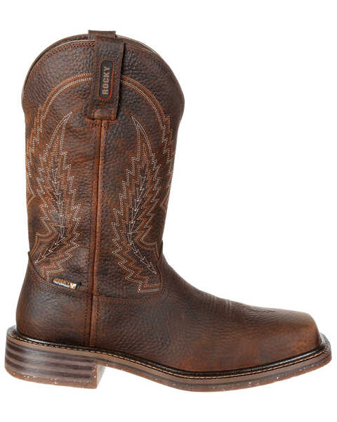 Rocky Men's Riverbend Waterproof Western Work Boots - Composite Toe, Dark Brown, hi-res