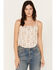 Image #1 - Rock & Roll Denim Women's Exposed Seam Southwestern Print Tank, Cream/brown, hi-res