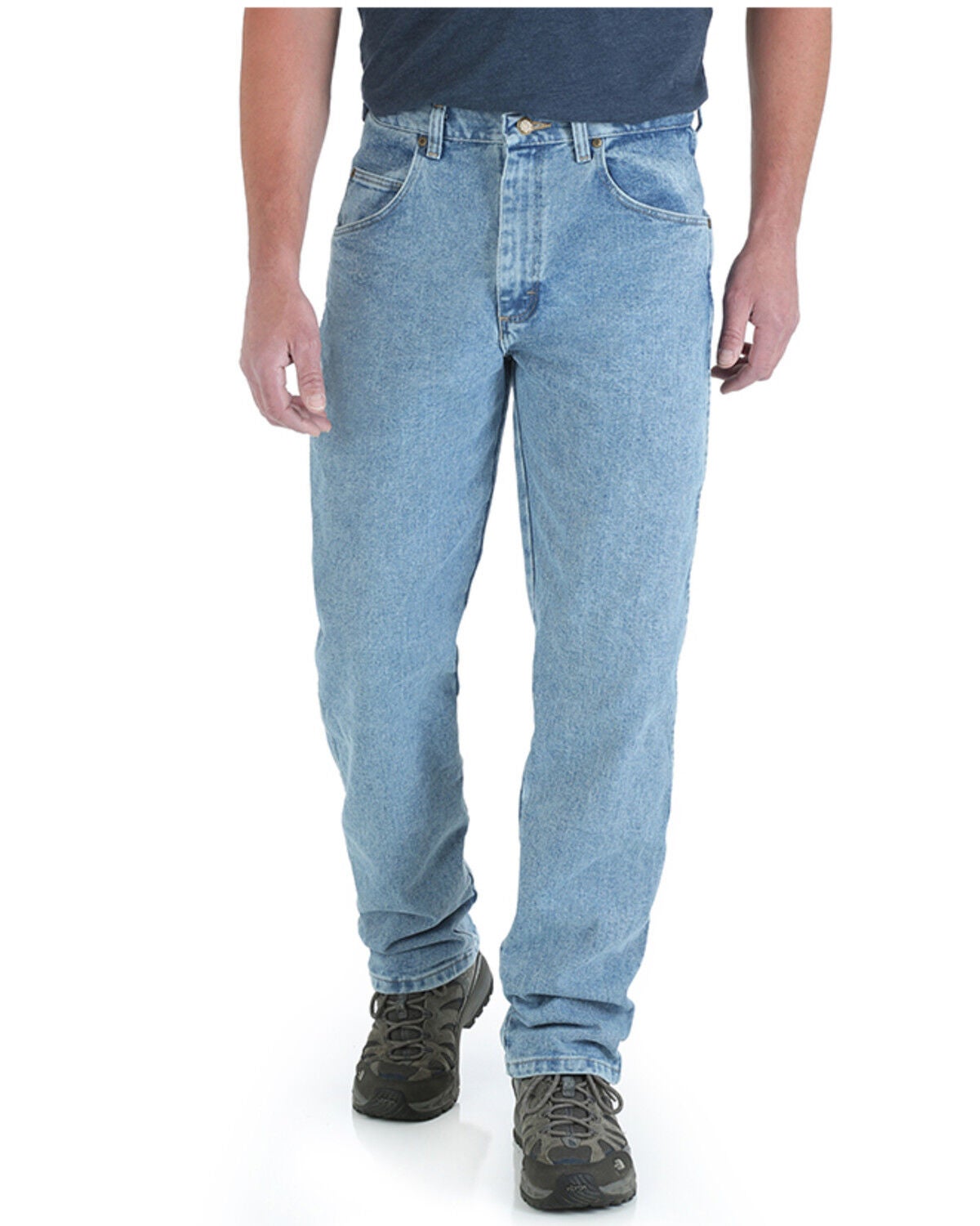 Wrangler Men's Vintage Indigo Wash Trail Trekker Relaxed Work Jeans - Big, Blue, hi-res
