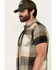 Image #2 - Brothers and Sons Men's Tooele Plaid Print Short Sleeve Button Down Western Shirt, Dark Grey, hi-res
