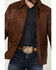 Image #3 - Cody James Men's Helena Flannel Lined Button-Down Leather Jacket, Cognac, hi-res