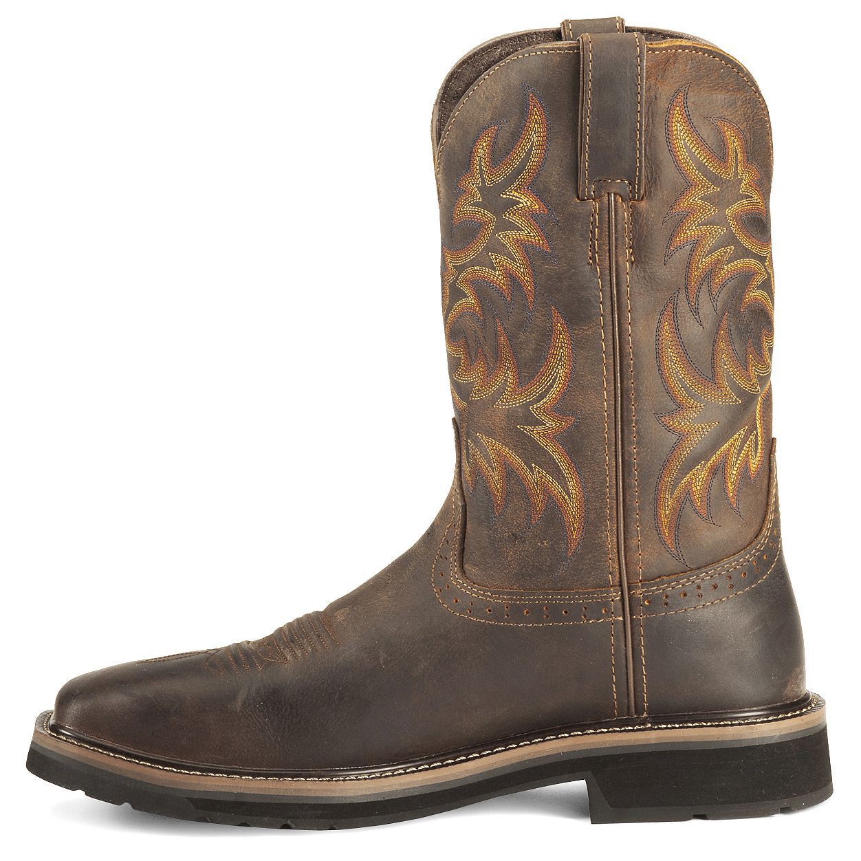 justin men's stampede square toe work boots