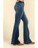 Rock & Roll Denim Women's Medium Dark Flare Jeans , Blue, hi-res