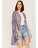 Image #1 - Cotton & Rye Women's Floral Border Print Kimono, Blue, hi-res