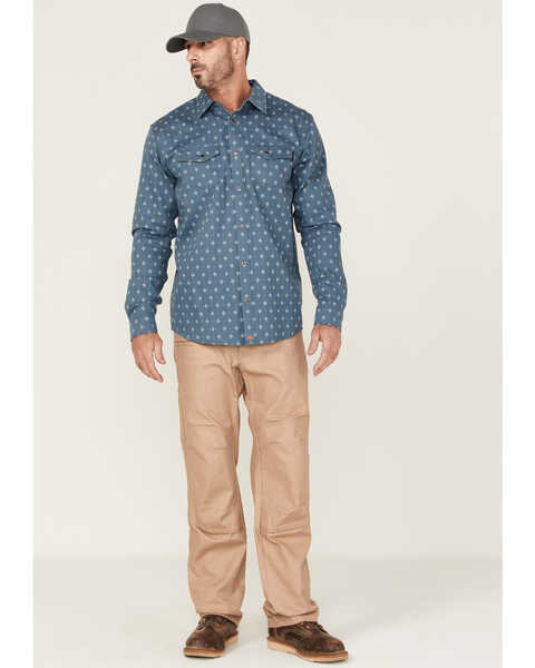 Image #2 - Cody James Men's FR Foulard Print Long Sleeve Pearl Snap Work Shirt , Medium Blue, hi-res