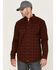 Image #1 - Cody James Men's FR Plaid Print Long Sleeve Snap Work Shirt - Tall , Dark Red, hi-res