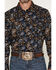 Image #3 - Cody James Men's Thornbush Paisley Print Long Sleeve Snap Western Shirt - Big, Black, hi-res