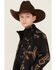 Image #2 - Hooey Boys' Southwestern Print Softshell Jacket , Black, hi-res