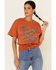Image #1 - American Highway Women's Cowboy Love Affair Graphic Short Sleeve Tee , Rust Copper, hi-res