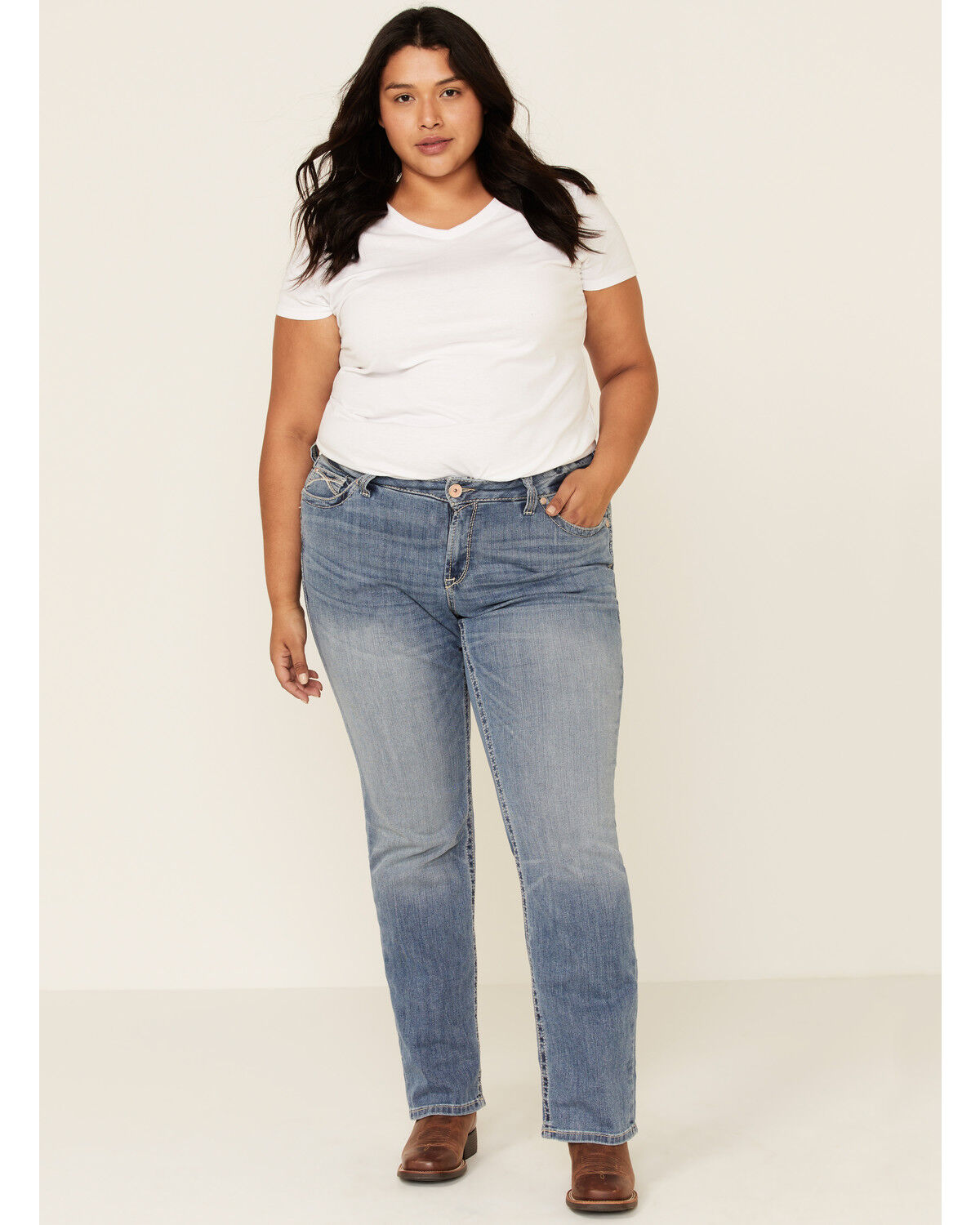 Image #1 - Ariat Women's Alabama Whitney Straight Jeans - Plus, Blue, hi-res