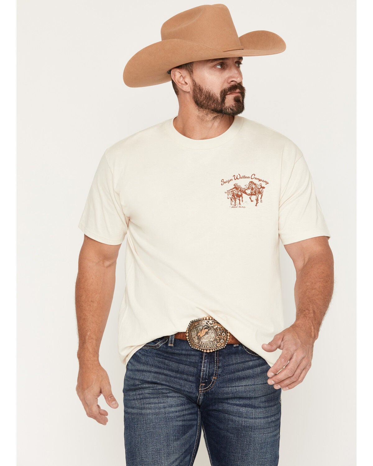 Image #2 - Seager Men's Los Rio Short Sleeve Graphic T-Shirt, White, hi-res