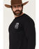 Image #3 - RANK 45&reg; Men's Barbed Wire Steerhead Long Sleeve Graphic T-Shirt, Black, hi-res