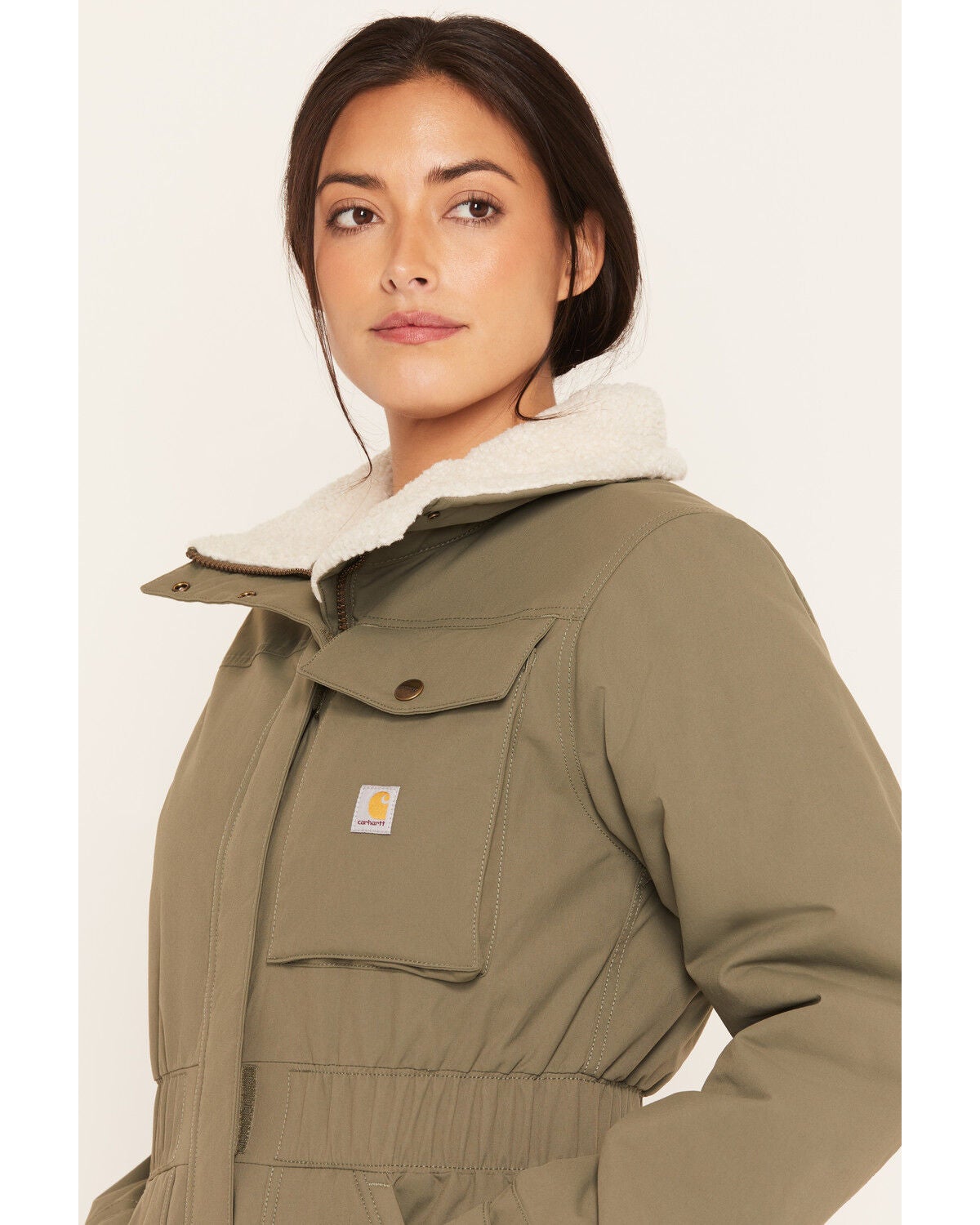 Image #2 - Carhartt Women's Great Lands Coveralls, Olive, hi-res