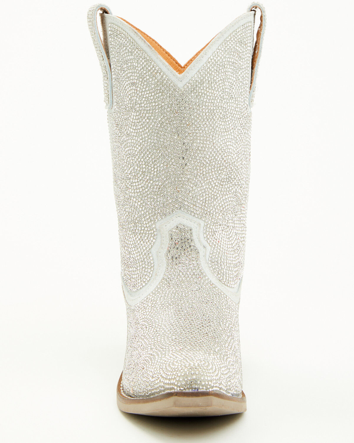 Image #4 - Dingo Girls' Silver Dollar Embellished Western Boots - Snip Toe, Silver, hi-res