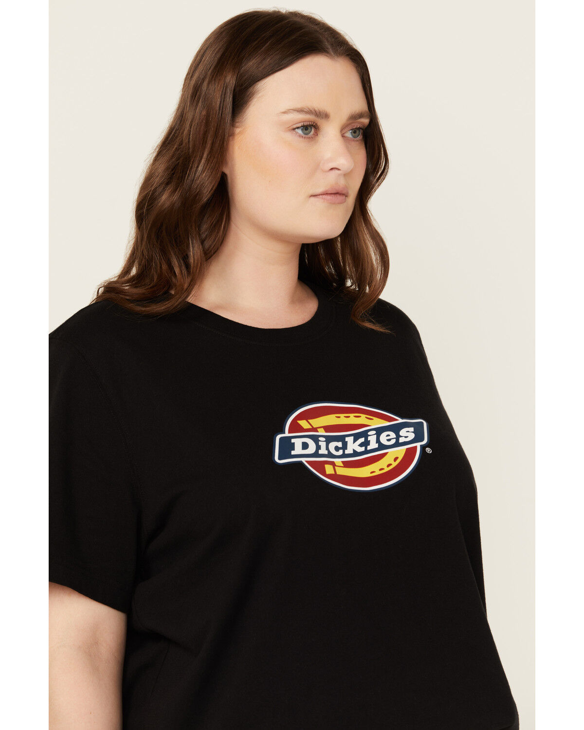 Image #2 - Dickies Women's Logo Short Sleeve Graphic Tee - Plus, Black, hi-res