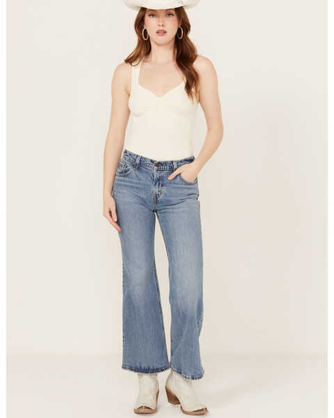 Levi's Women's Medium Wash Middy Ankle Flare Stretch Denim Jeans , Medium Wash, hi-res