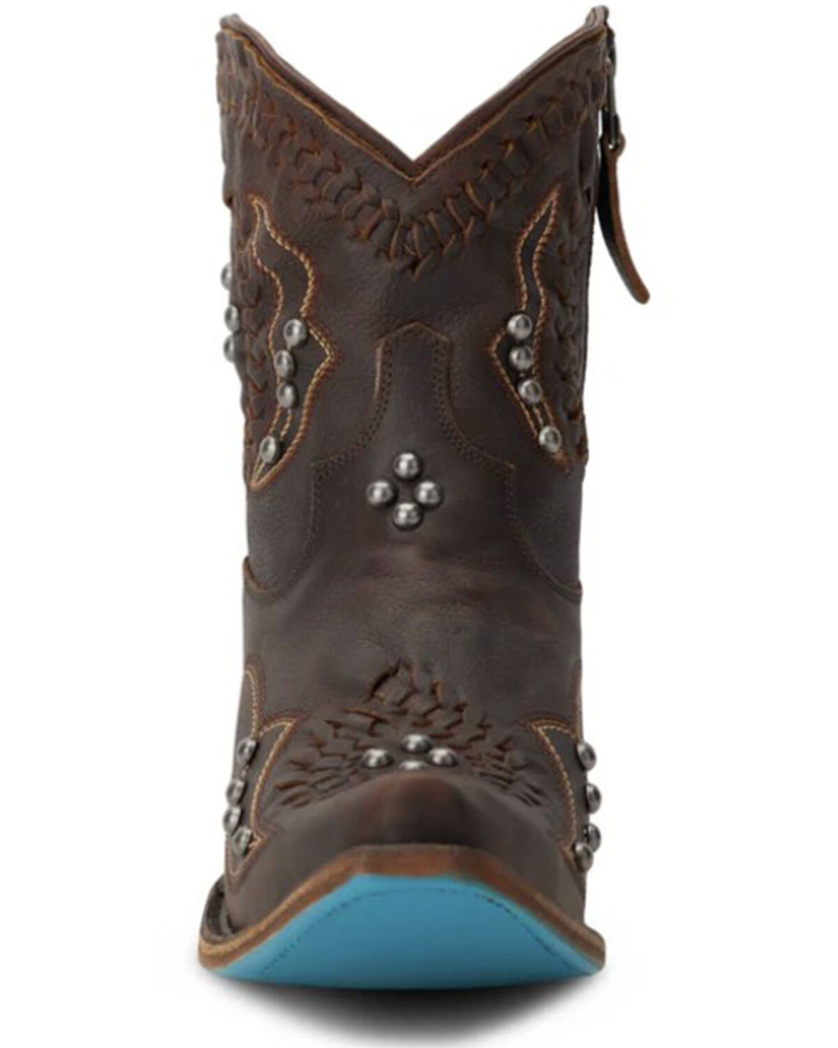 Image #4 - Lane Women's Cossette Western Booties - Snip Toe, Cognac, hi-res